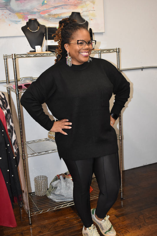 Melange big pocket Sweater