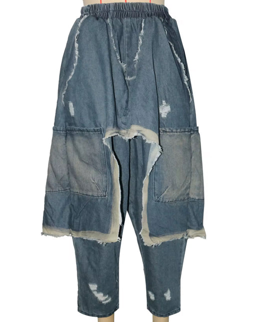 (Pre-Order) Harem Distressed Jeans