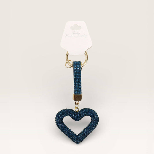Double Sided Rhinestone Heart Keychain