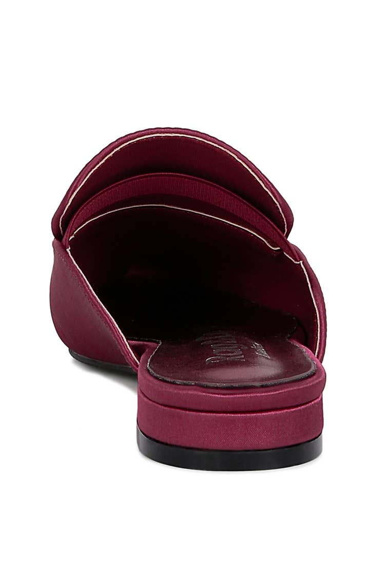 PERRINE Diamante Jewel Satin Mules in Black