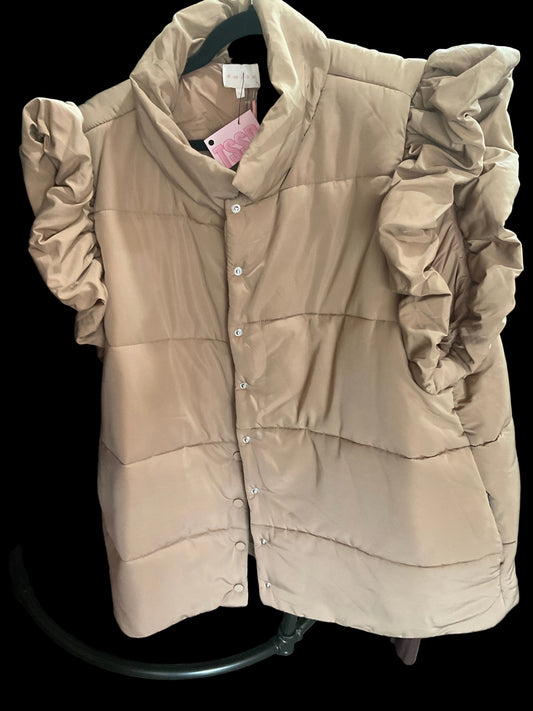 Ruffle Padded Crop Vest