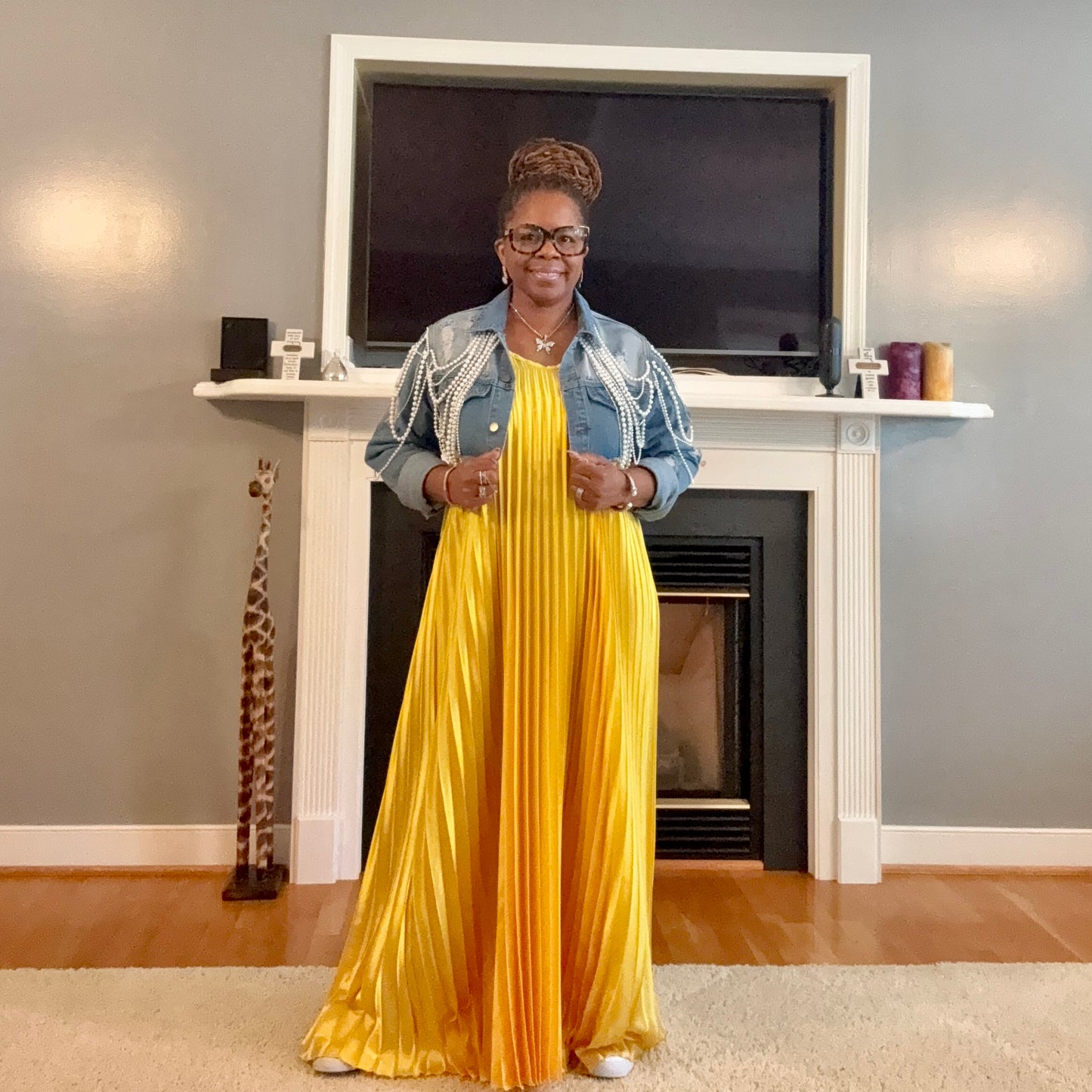 Satin Pleated Dress