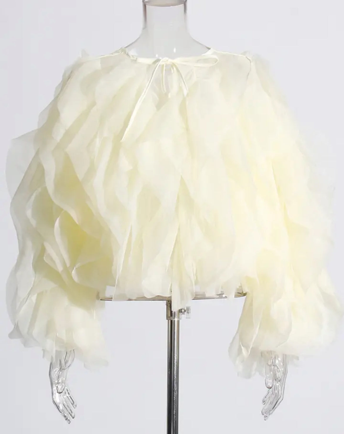 Ruffled Mesh Blouse