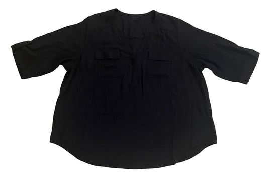 Black Curvy Mesh Blouse