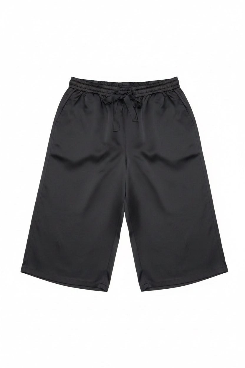 Black Satin Capris