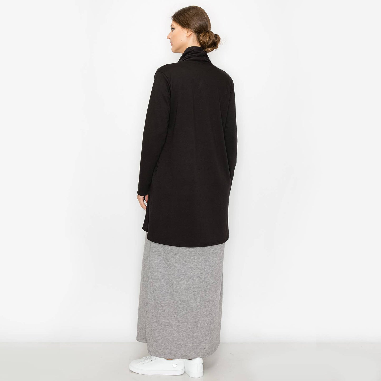 FRENCH TERRY DRAPED CARDI