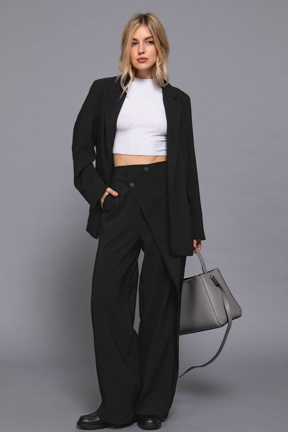 Asymmetrical Wrap Long Pants