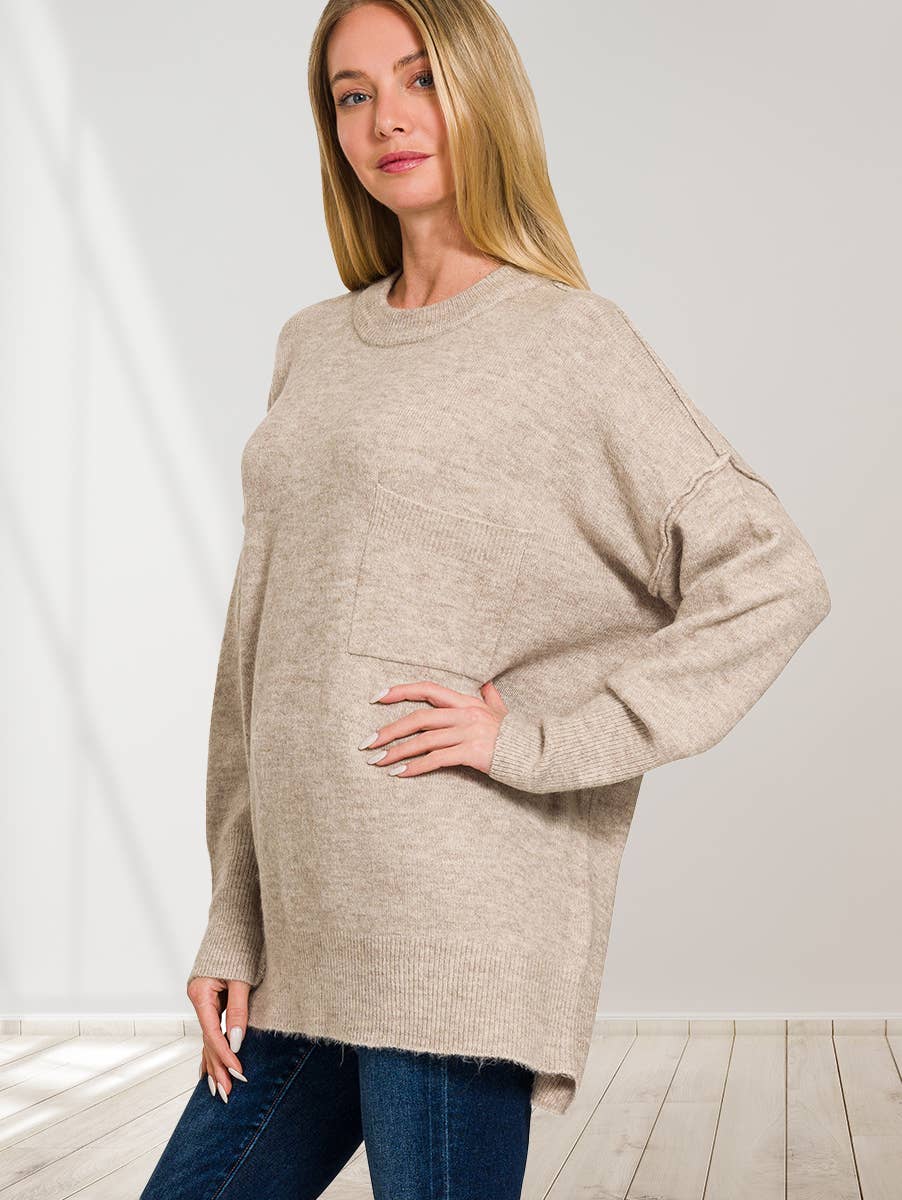 Melange big pocket Sweater