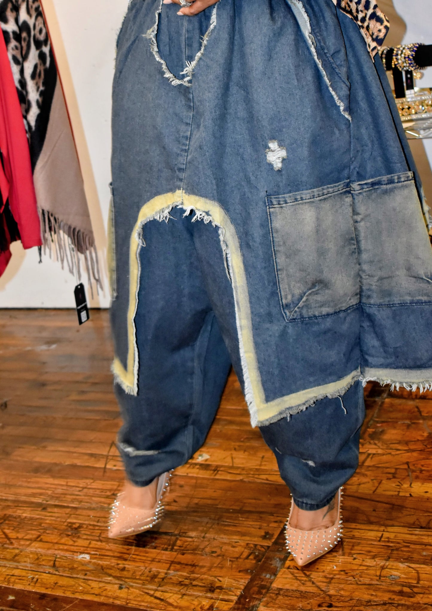 (Pre-Order) Harem Distressed Jeans