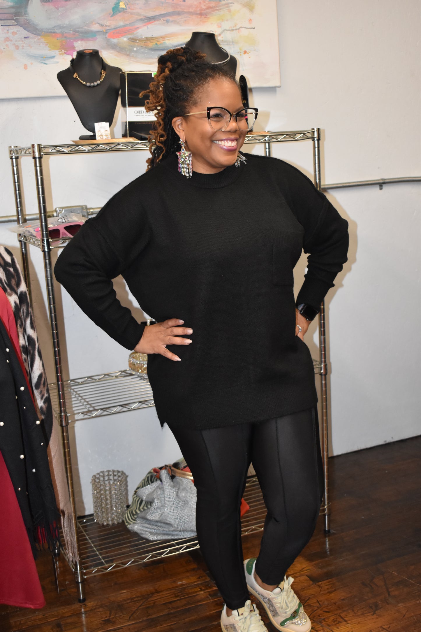 Melange big pocket Sweater