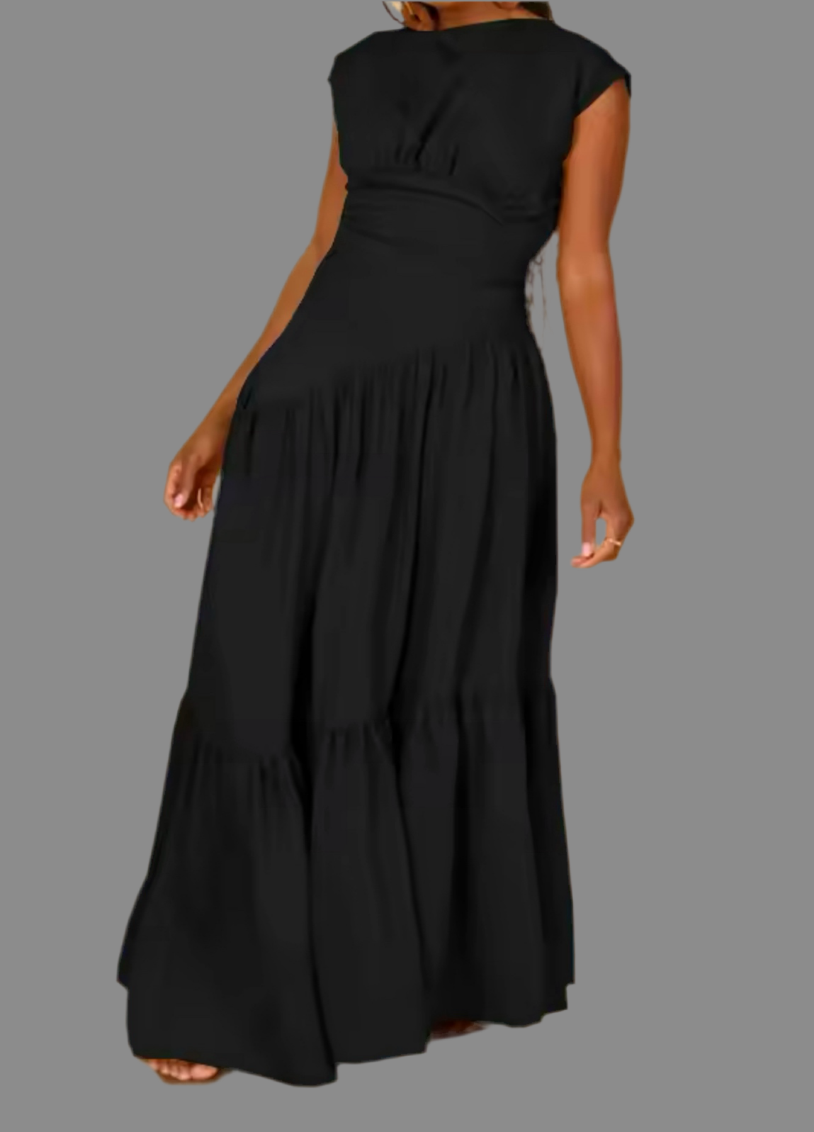 O-Neck Maxi Dress