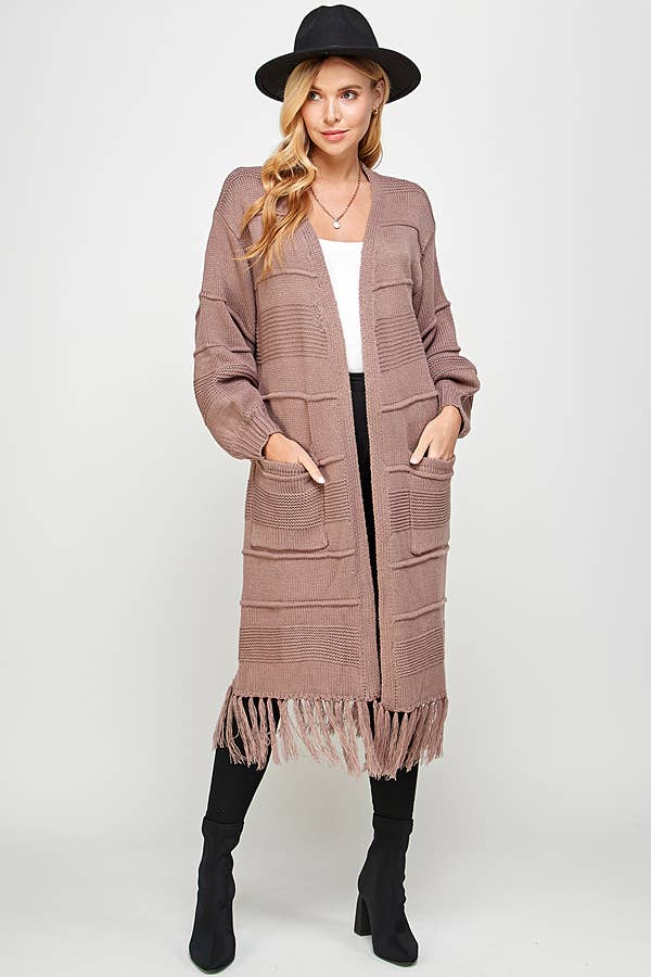 Outdoor Chunky Knit Long Line Cardigan