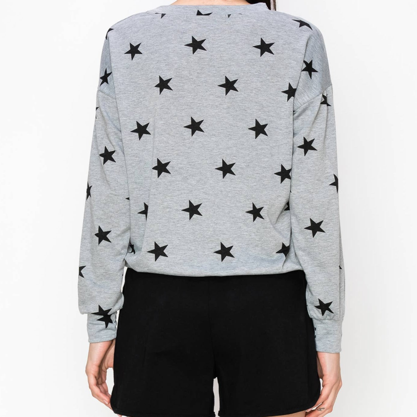 STAR FRENCH TERRY LONG SLEEVE TOP