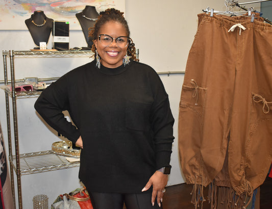 Melange big pocket Sweater