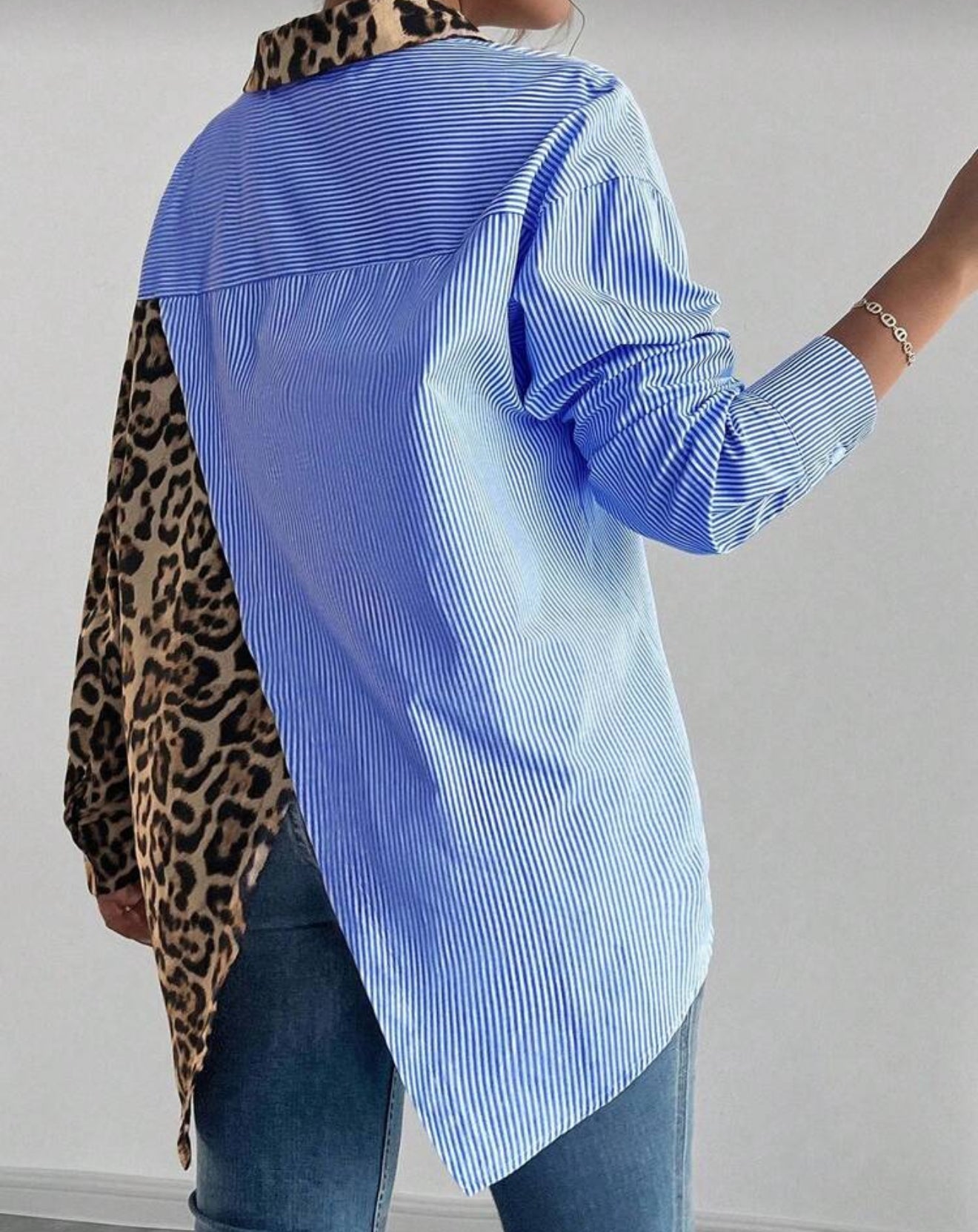 Leopard/Stripe Blouse