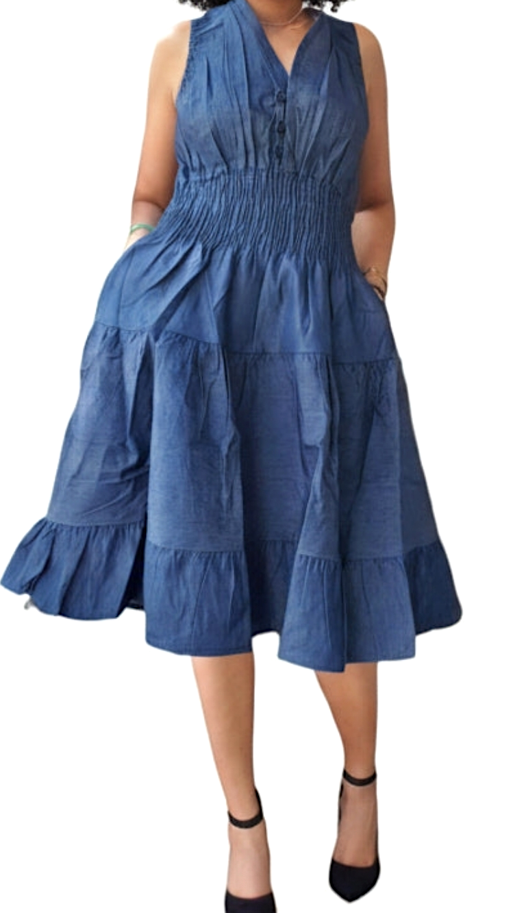 The Becoming Chambray Midi Dress