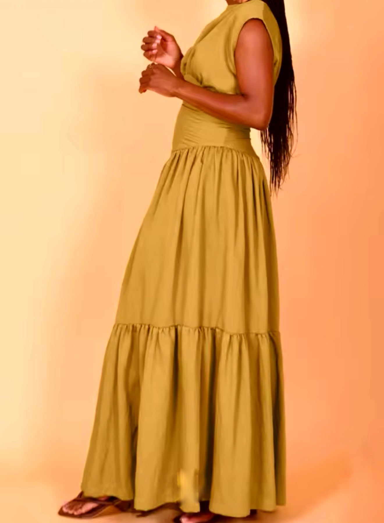 O-Neck Maxi Dress