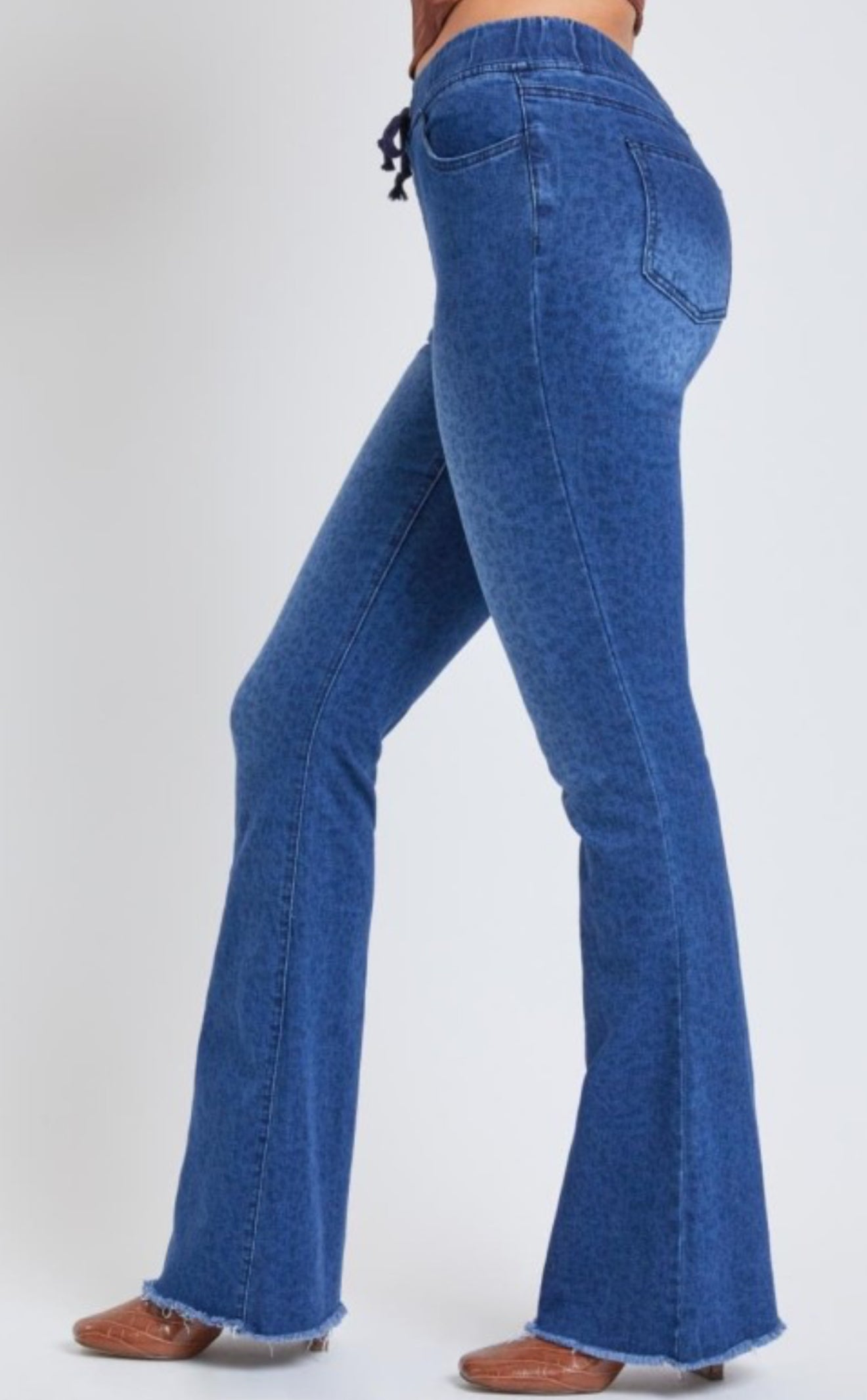 Animal Print Jogger Flare Jean