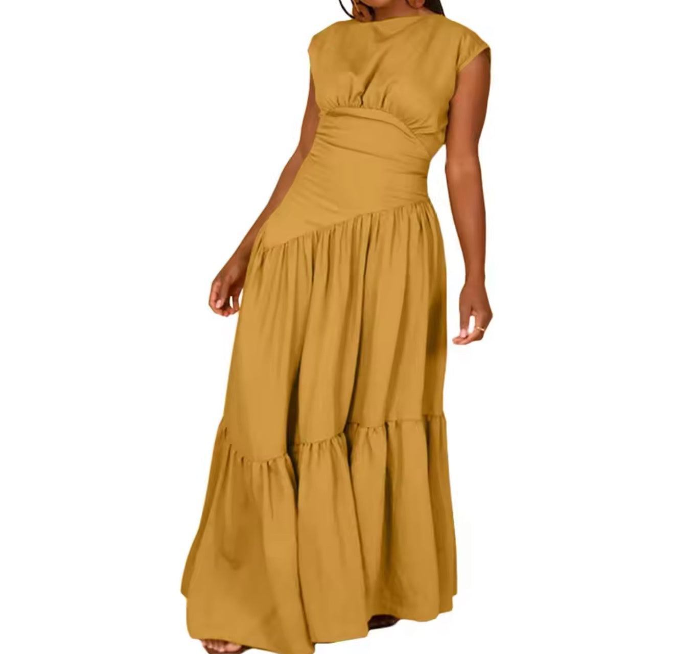 O-Neck Maxi Dress