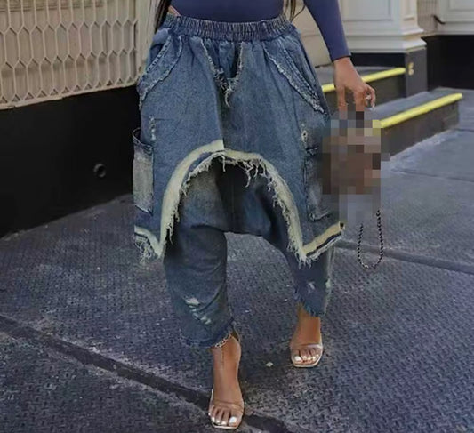 (Pre-Order) Harem Distressed Jeans