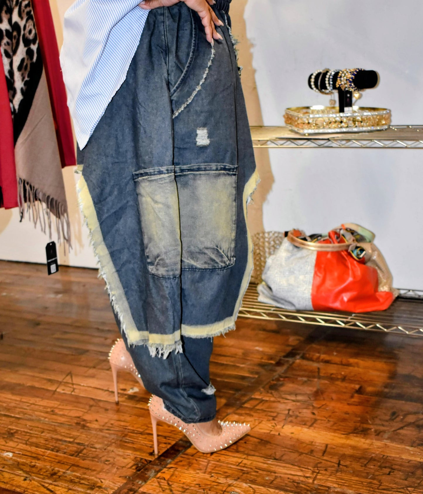 (Pre-Order) Harem Distressed Jeans