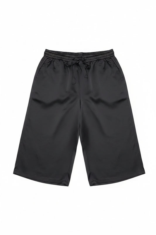 Black Satin Capris