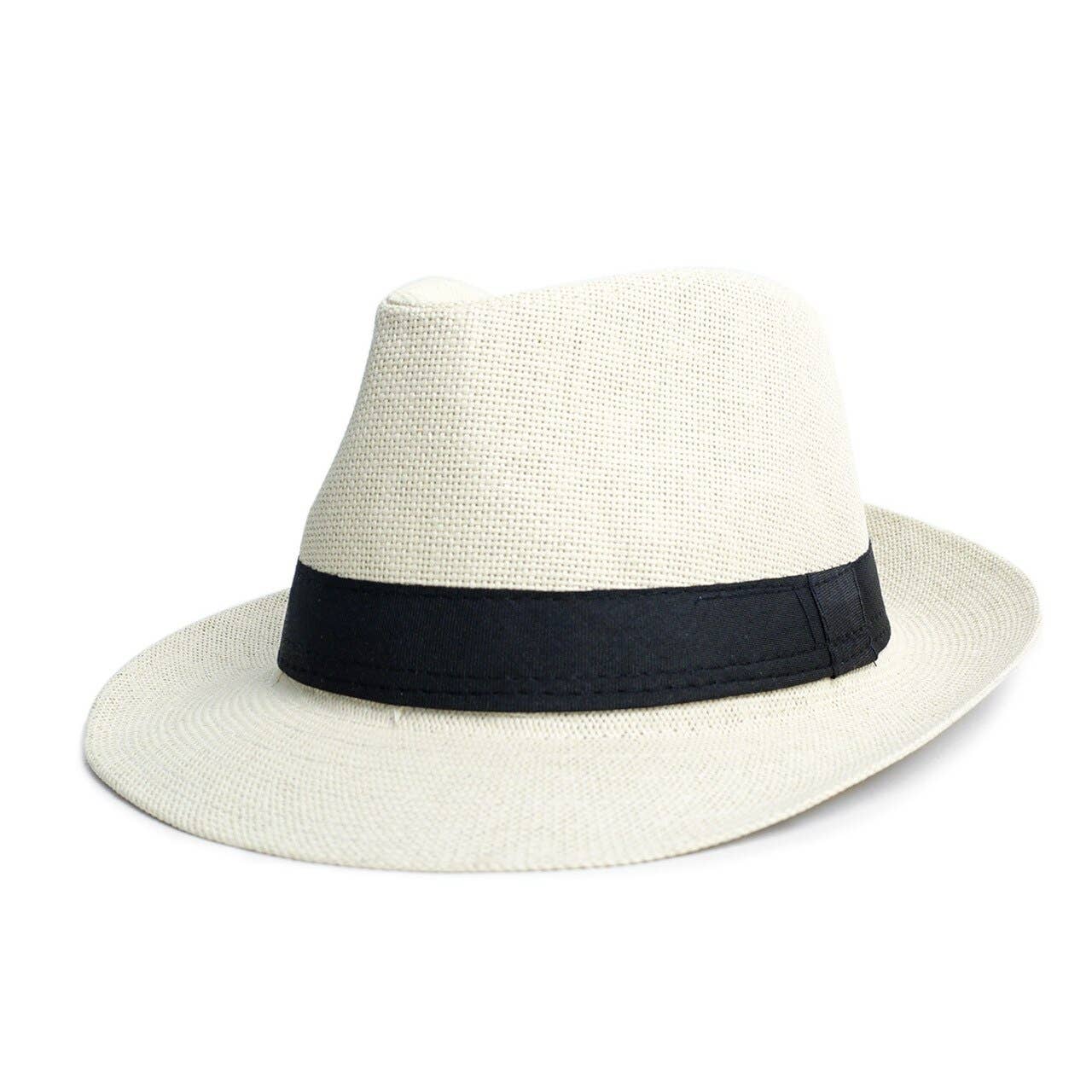 Spring/Summer Beige Wide Brim Fedora Hat