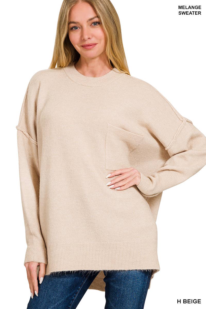 Melange big pocket Sweater