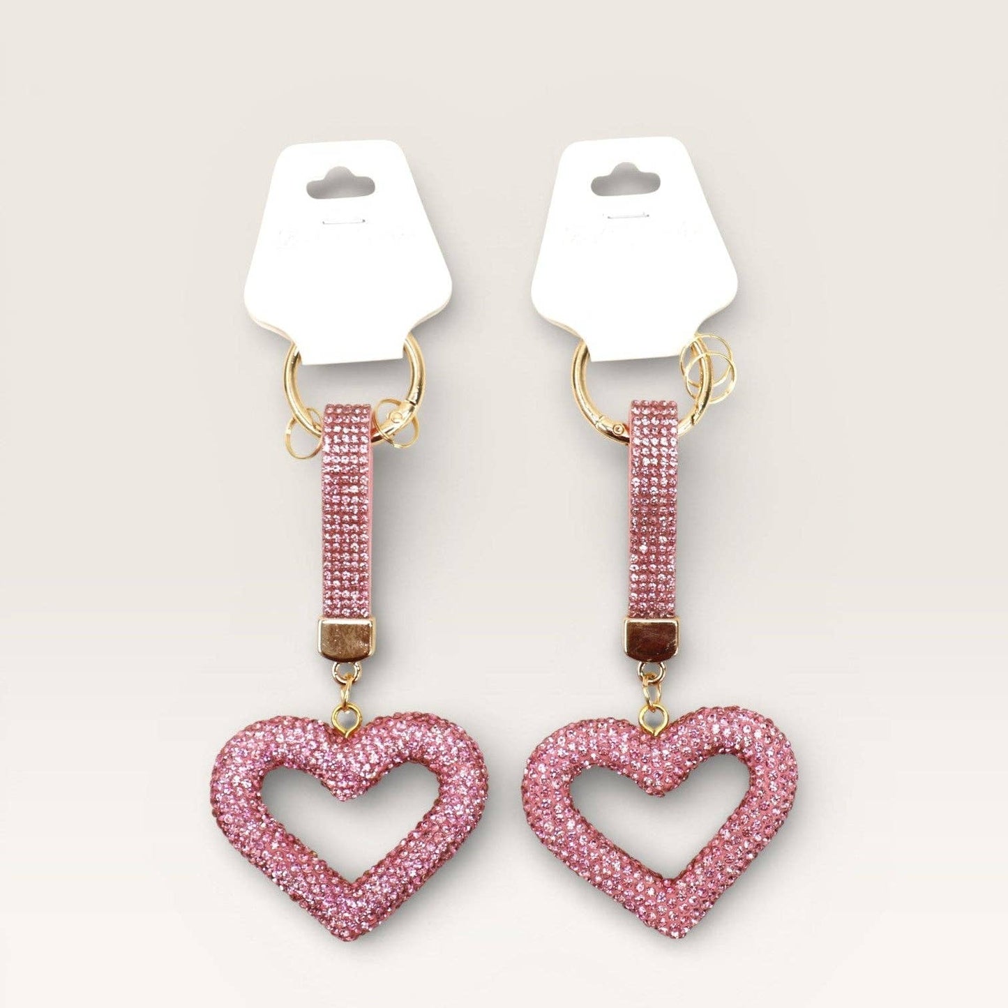Double Sided Rhinestone Heart Keychain