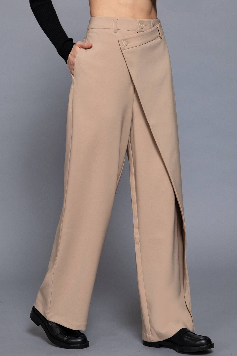 Asymmetrical Wrap Long Pants