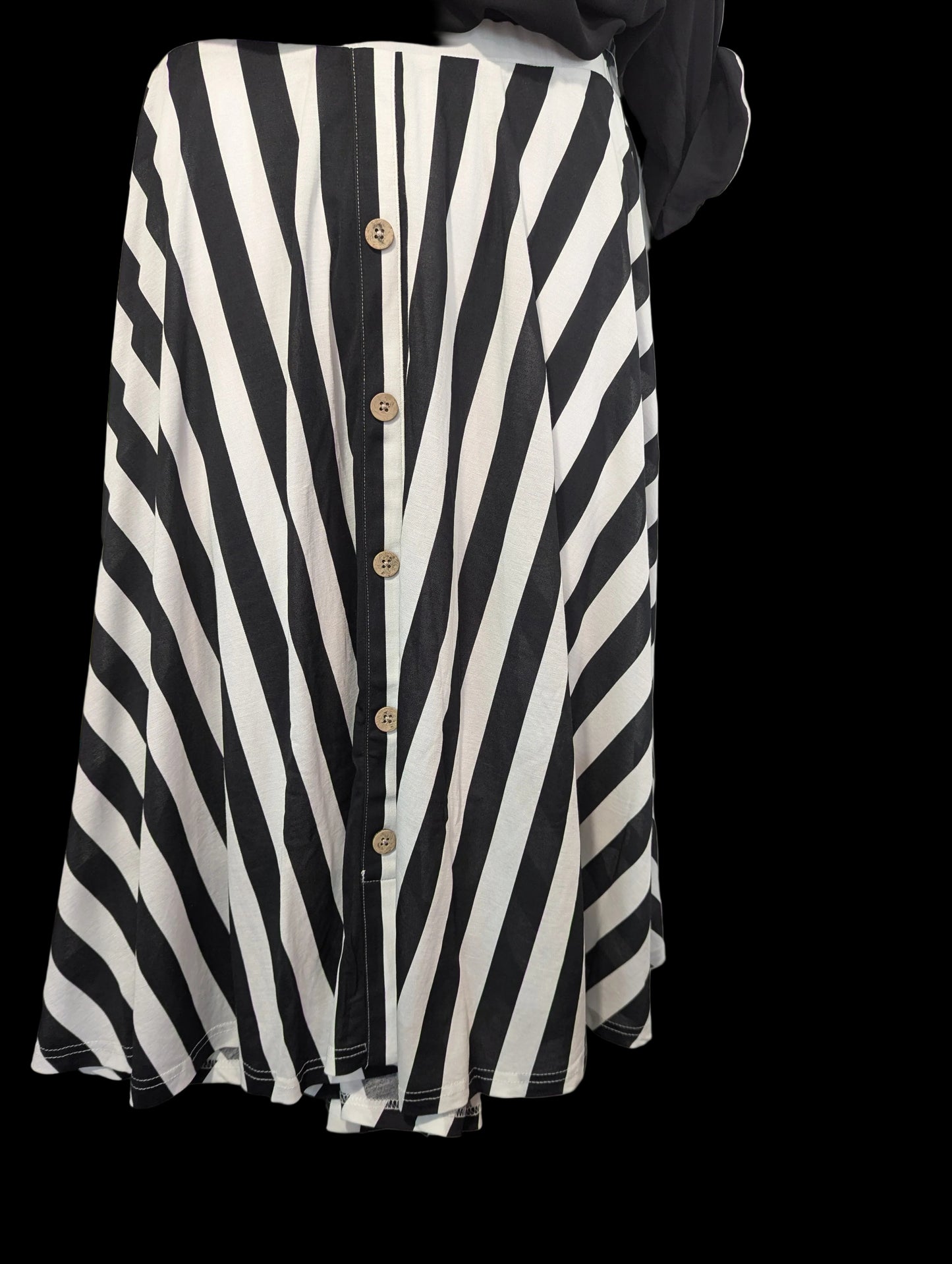 Black and white stripe skirt