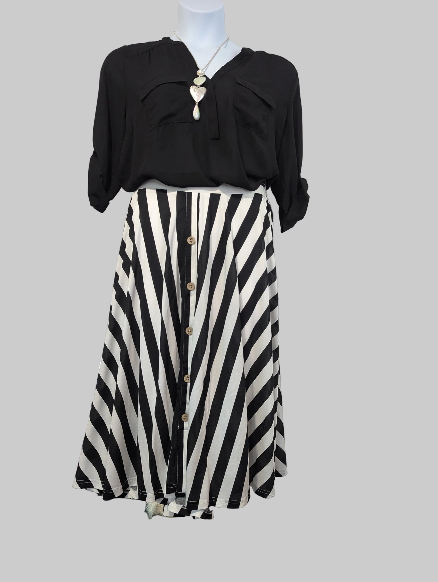 Black Curvy Mesh Blouse