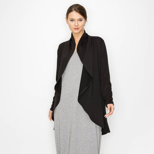 FRENCH TERRY DRAPED CARDI
